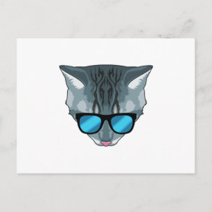 Katze mit Sonnenbrille Postkarte