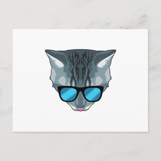 Katze mit Sonnenbrille Postkarte (Vorderseite)
