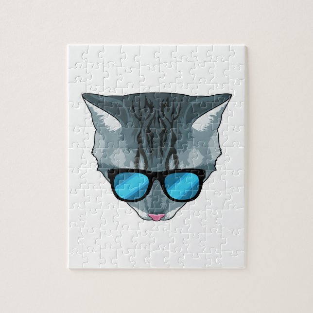 Katze mit Sonnenbrille Puzzle (Vertikal)