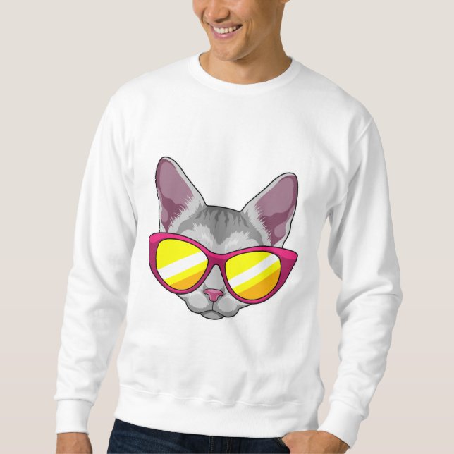Katze mit Sonnenbrille Sweatshirt (Vorderseite)