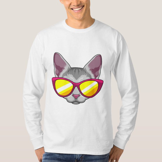 Katze mit Sonnenbrille T-Shirt (Vorderseite)