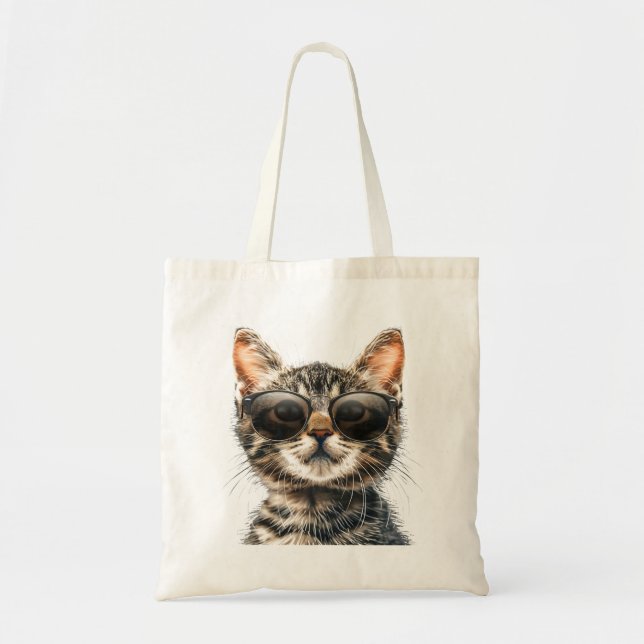 Katze mit Sonnenbrille Tragetasche (Vorne)
