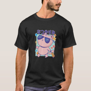 Katze mit Sonnenbrille und japanisches Zitat Somme T-Shirt