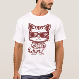 Katze mit Sonnenbrille und vertrauter Pose T-Shirt