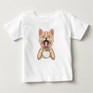 Katze mit Tasse Kaffee Baby T-shirt