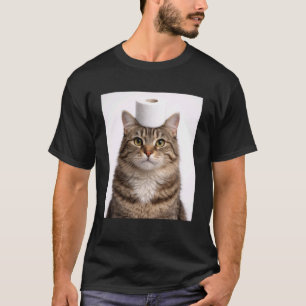 Katze mit Toilettenpapier Lustige Katze Tierliebha T-Shirt