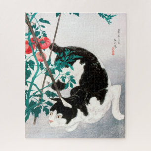 Katze mit Tomato-Pflanze (1931) von Hiroaki Takaha Puzzle