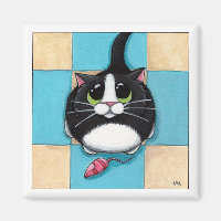 Katze mit Toy Mouse Magnet