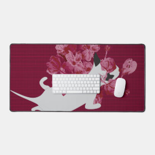 Katze mit verzauberten Blume Schreibtischunterlage