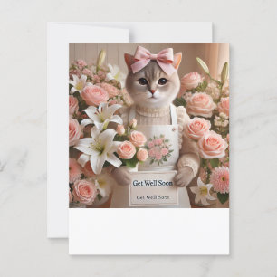 Katze mit vielen Blume bald gut werden Postkarte