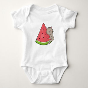 Katze mit Watermelon Baby Strampler