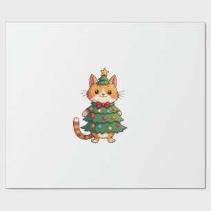 Katze mit Weihnachtsbaum Süßer Weihnachten 4 Geschenkpapier