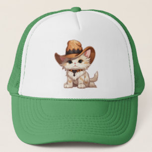 Katze mit Western-Hat Clipart-85247 Truckerkappe