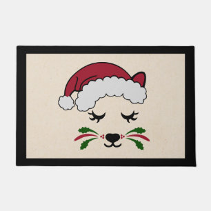 Katze mit Whiskers Weihnachts-Türmatte Matte