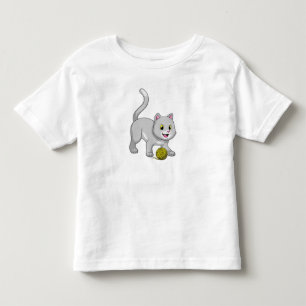 Katze mit Wollgarnkugel Kleinkind T-shirt