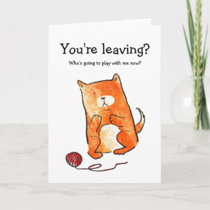 Katze mit Wollkarte verlassend Karte