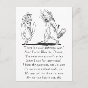 Katze mit Zahnarzt Postkarte