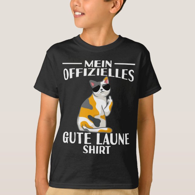 Katze Mittelfinger Mein Offizielles Gute Laune T-Shirt (Vorderseite)