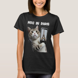 Katze Mixi in Paris gay paree Selfies tabby T-Shirt