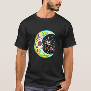 Katze Mond Zucker Schädel Dia de Los Muertos Tag d T-Shirt