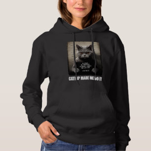 Katze Mugshot Catnip machte es mir möglich, graue Hoodie