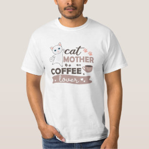 Katze Mutter Kaffee Lover Niedliche weiße Katzen T-Shirt