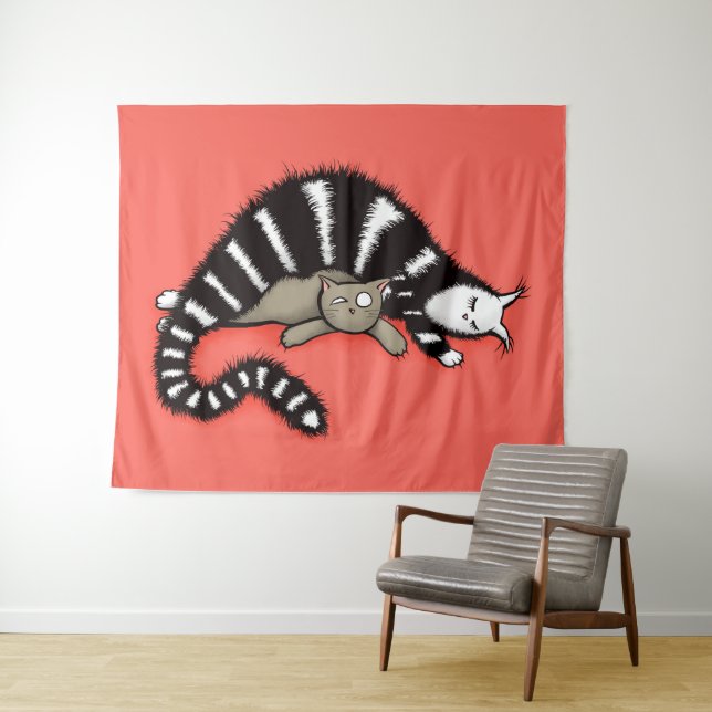 Katze Mutter und Mutter Wandteppich (Beispiel (Horizontal))