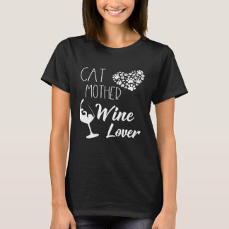 Katze Mutter Wein Shirt Herz voll Pfoten Katze