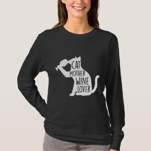 Katze Mutter Wein Weihnachten Frauen Katze und Wei T-Shirt