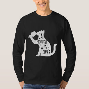 Katze Mutter Wein Weihnachten Frauen Katze und Wei T-Shirt
