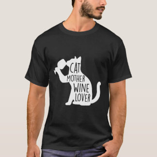 Katze Mutter Wein Weihnachten Frauen Katze und Wei T-Shirt