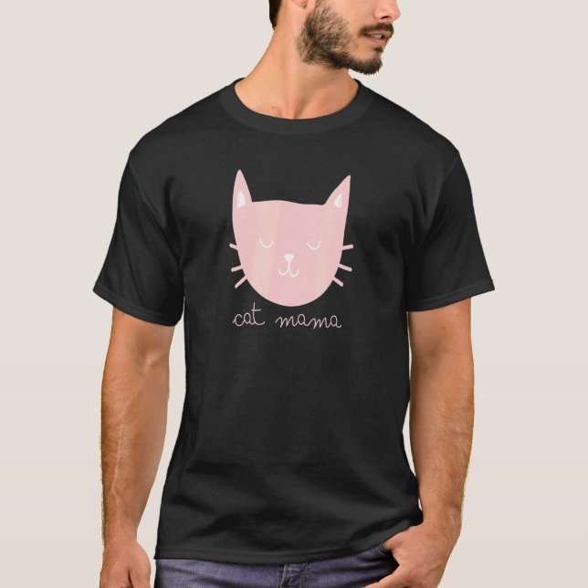 Katze Mutti Katze Rosa Kätzchen T-Shirt (Vorderseite)