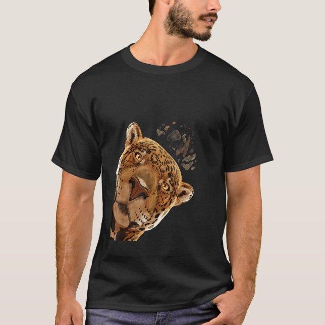 Katze Neugieriger Jaguar T-Shirt (Vorderseite)