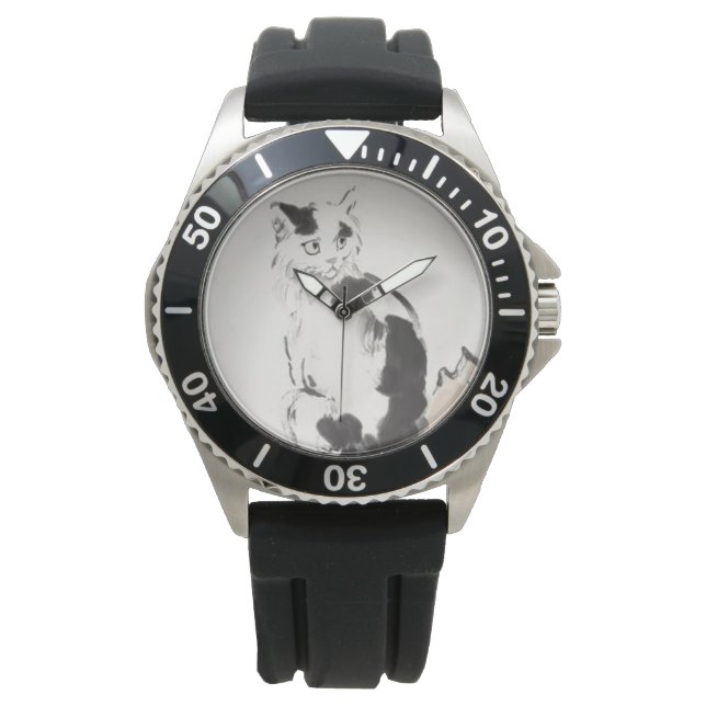Katze (Niedlich Kitten) (Adorable Kitty) (von Xu B Armbanduhr (Vorderseite)