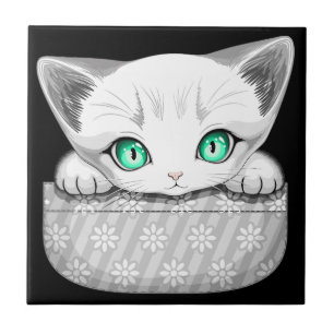 Katze Niedlich und spielerisch aus einem Pocket Fliese