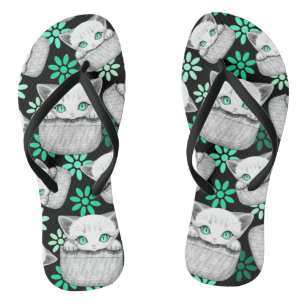 Katze Niedlich und spielerisch aus einem Pocket Flip Flops