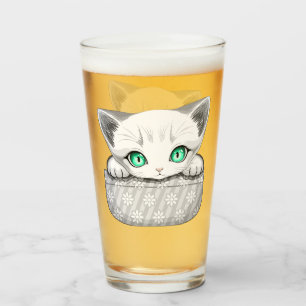 Katze Niedlich und spielerisch aus einem Pocket Glas