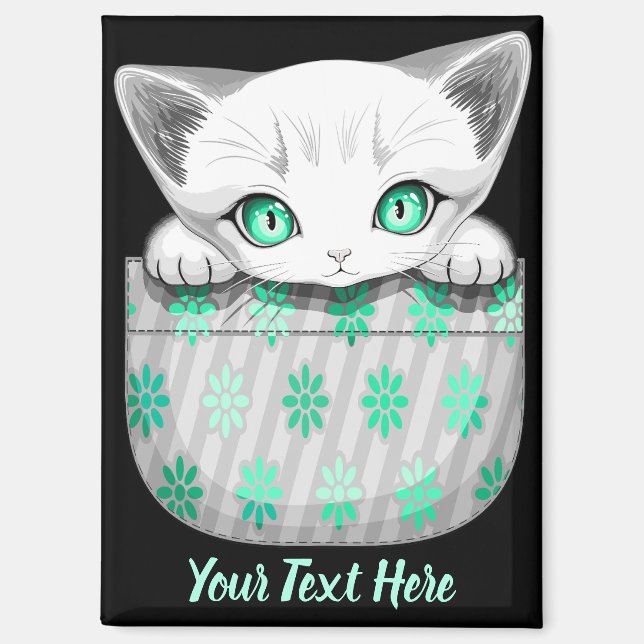 Katze Niedlich und spielerisch aus einem Pocket Magnet (Vorderseite)