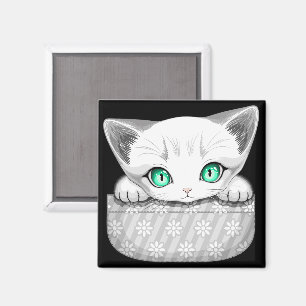 Katze Niedlich und spielerisch aus einem Pocket Magnet