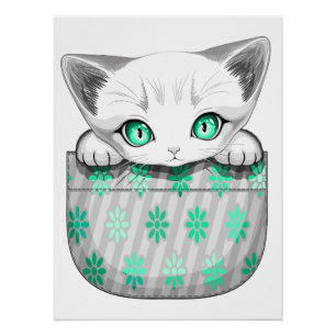 Katze Niedlich und spielerisch aus einem Pocket Poster