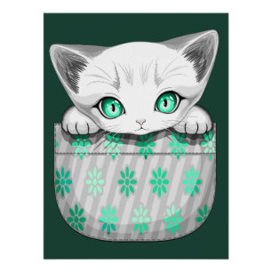 Katze Niedlich und spielerisch aus einem Pocket Poster