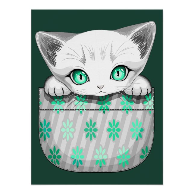 Katze Niedlich und spielerisch aus einem Pocket Poster (Vorderseite)