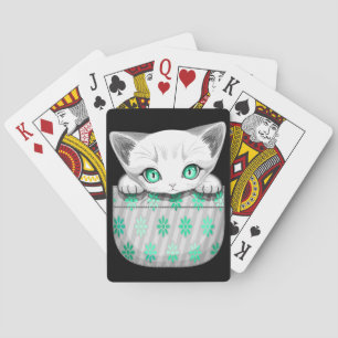 Katze Niedlich und spielerisch aus einem Pocket Spielkarten