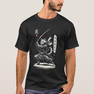 Katze Ninja Japanischer Samurai Japan Krieger Mama T-Shirt