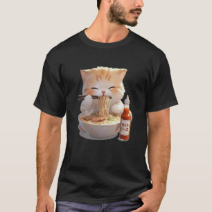 Katze Nudeln Soße Japanisch T-Shirt