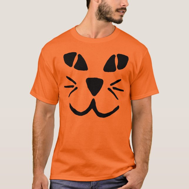 Katze-O-Laterne Kürbis-Gesichts-T - Shirt (Vorderseite)