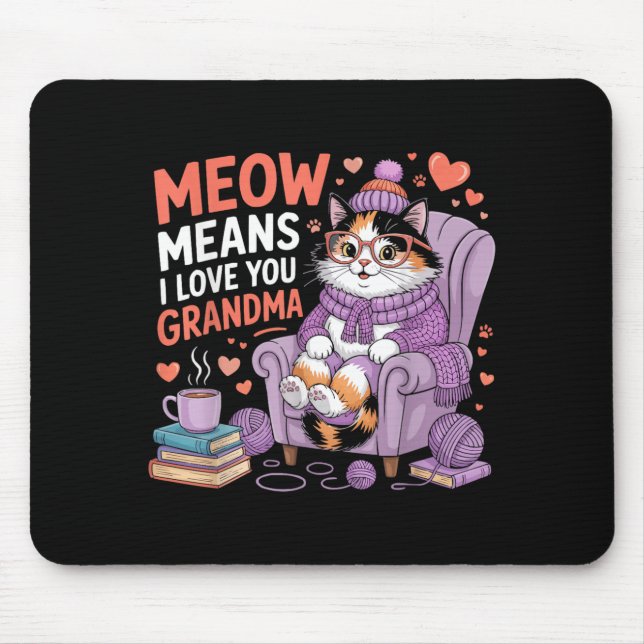 Katze Oma Großmutter Kätzchen Miauen Haustier Oma Mousepad (Vorne)