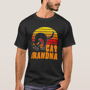 Katze Oma Vintage Achtziger Jahre Stil Katze Retro T-Shirt