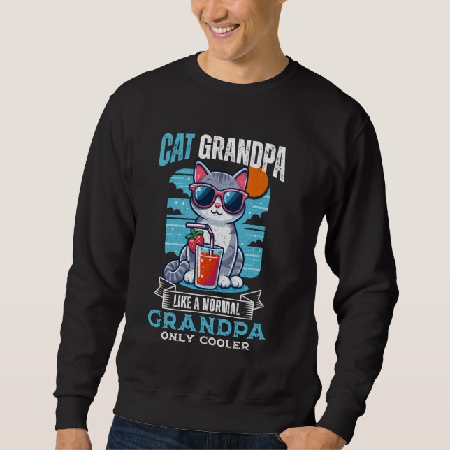 Katze Opa Cooler Katzenklatsche Großvater Katze Gr Sweatshirt (Vorderseite)