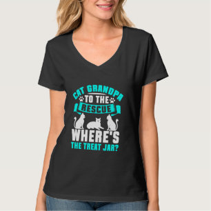 Katze Opa für die Rettung Wo ist die Leckerei Jar T-Shirt